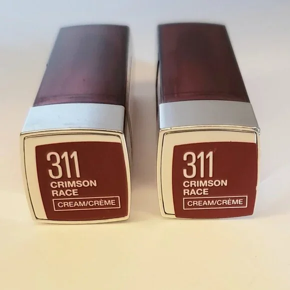 2-Pack Maybelline 311 Crimson Race Color Sensational Cream Finish Lipstick New - Picture 1 of 8